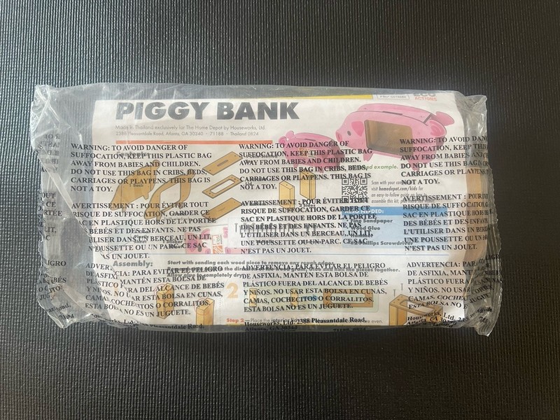 Home Depot Kids' Piggy Bank Workshop Kit Includes Pin, January 2025