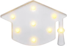 Illuminated Graduation Cap Letters for Doctorate and Master Ceremonies, White