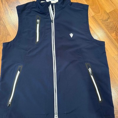 Zero restrictions golf vest zip up navy performance sport summer athleisure