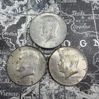 Three (3) 40% Kennedy Half Dollar 1965, 1968D, 1969D AU-BU -KH214