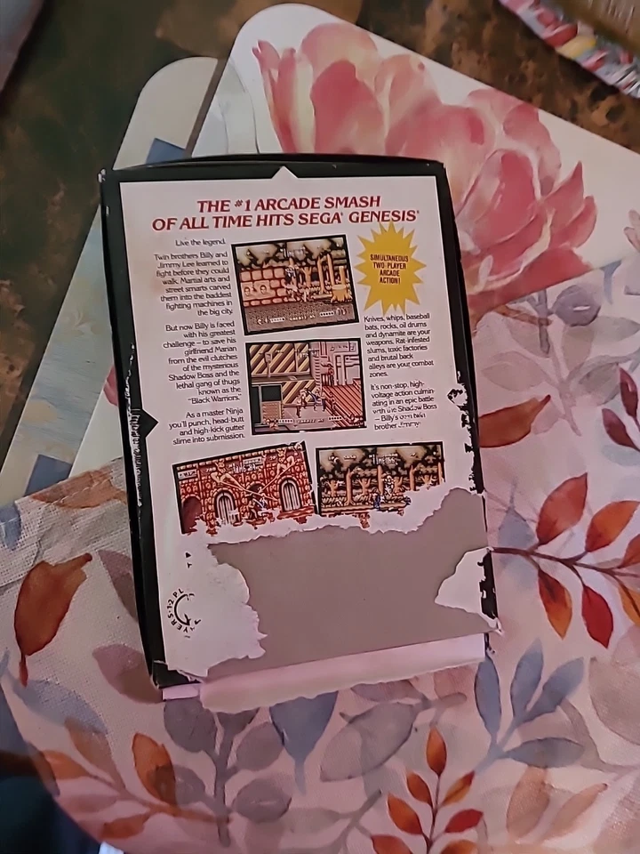 Double Dragon 1 Sega Genesis 1992 Complete in Box CIB Rare Cardboard Box - Image 4 of 4