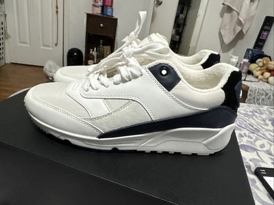 Saint Laurent Bump Men's Size 8 White Leather BlueLace Closure Low Top Sneaker
