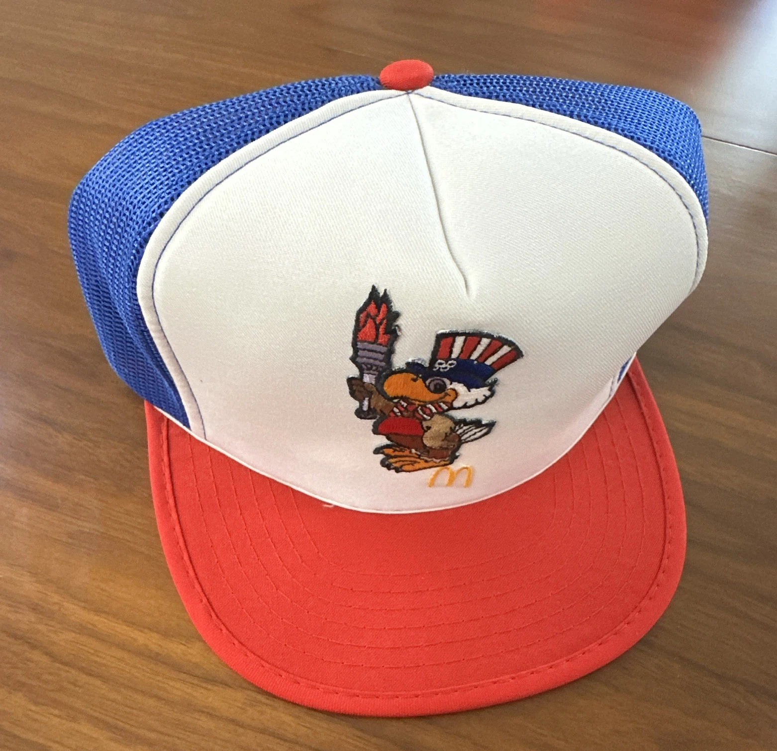 McDonald's 1984 Olympics USA Red White Blue Trucker Hat Mesh Back Adjustable
Opens in a new window o