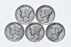 High Grade Lot 1936 1940 1938 1937 1935 Mercury Dime Collection *498