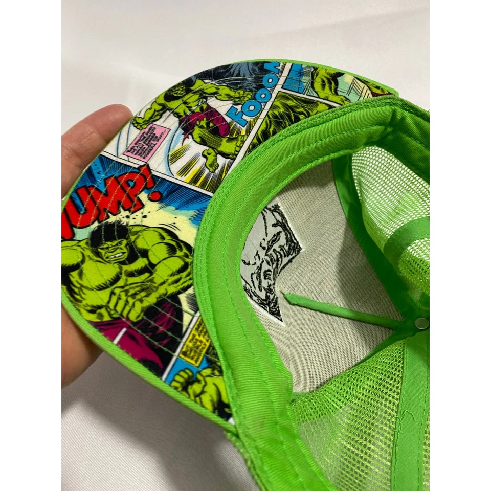 Sombrero ajustable verde vintage con espalda a presión The Incredible Hulk de Marvel Comics Foto 4 de 4