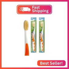 MOUTHWATCHERS Soft Flossing Manual Toothbrush for Adults, 2 Pack, Orange, Ultra