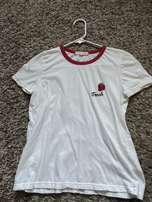 Truly Madly Deeply Urban Outfitters, Size Medium, Fresh Strawberry Ringer TShirt