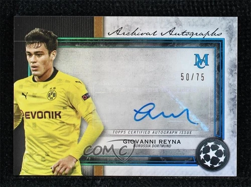 2020-21 Topps Museum Collection UCL Archival Sapphire /75 Giovanni Reyna Auto