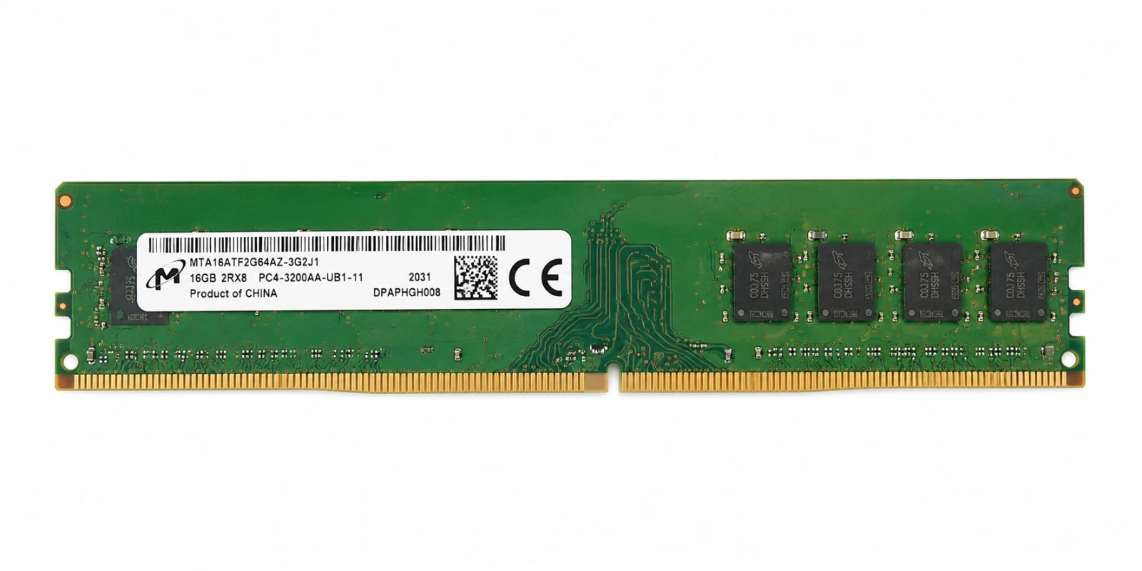 Micron 16GB DDR4 RAM Module Label and Specifications