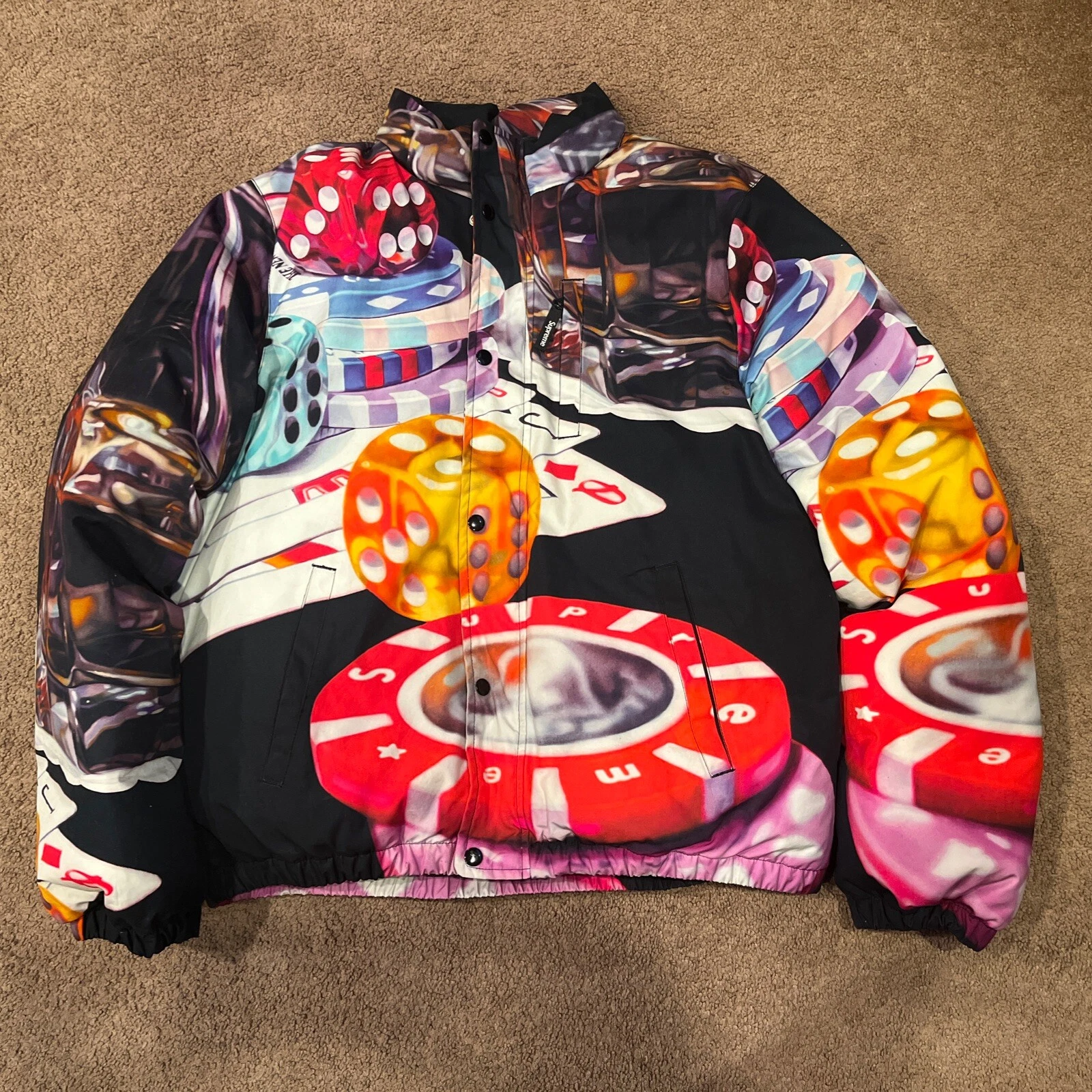 Supreme Casino Down Black Large Jacket