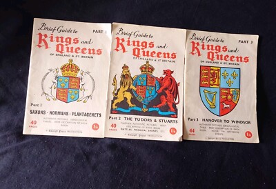 Set Of 3 Raleigh Press Grey Guides - Kings And Queens Of England And Gt Britain 