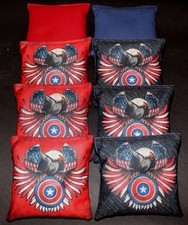 USA American Bald Eagle Captain America Red 8 ACA Regulation Cornhole bags B27