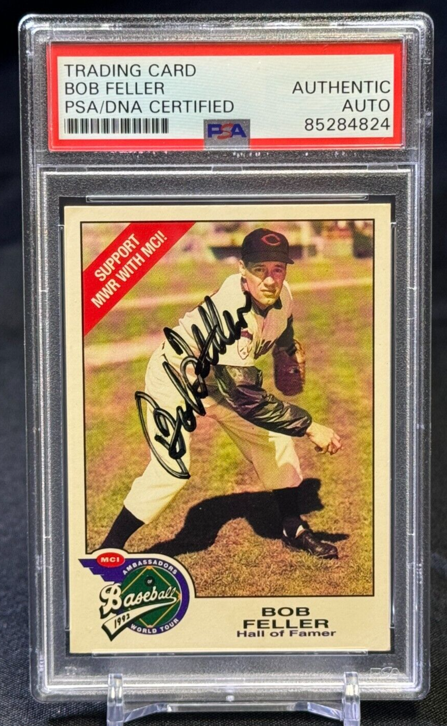 Bob Feller 1992 MCI Ambassadors Hall Of Famer #14 Signed PSA/DNA Authentic Auto 