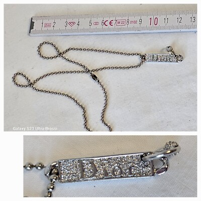Christian Dior Logo Kristall Halskette/Armkette Crystal Signiert Swarovski...