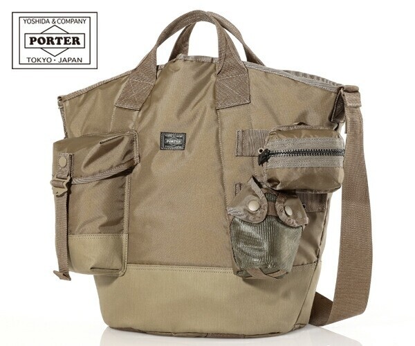 Porter All 2-Way Bucket Tote with Pouch 502-05959-40 beige
