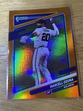 2021 Panini Donruss Baseball Marcel Ozuna Orange  Foil Rrfractor  Atlanta #64
