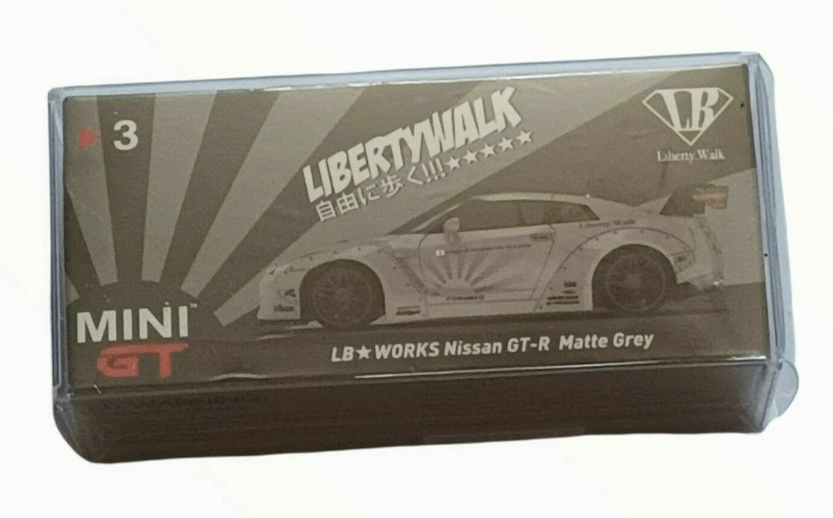 TSM Mini GT 3 Liberty Walk LB Works Nissan GT-R R35 Matte Grey RHD 1:64