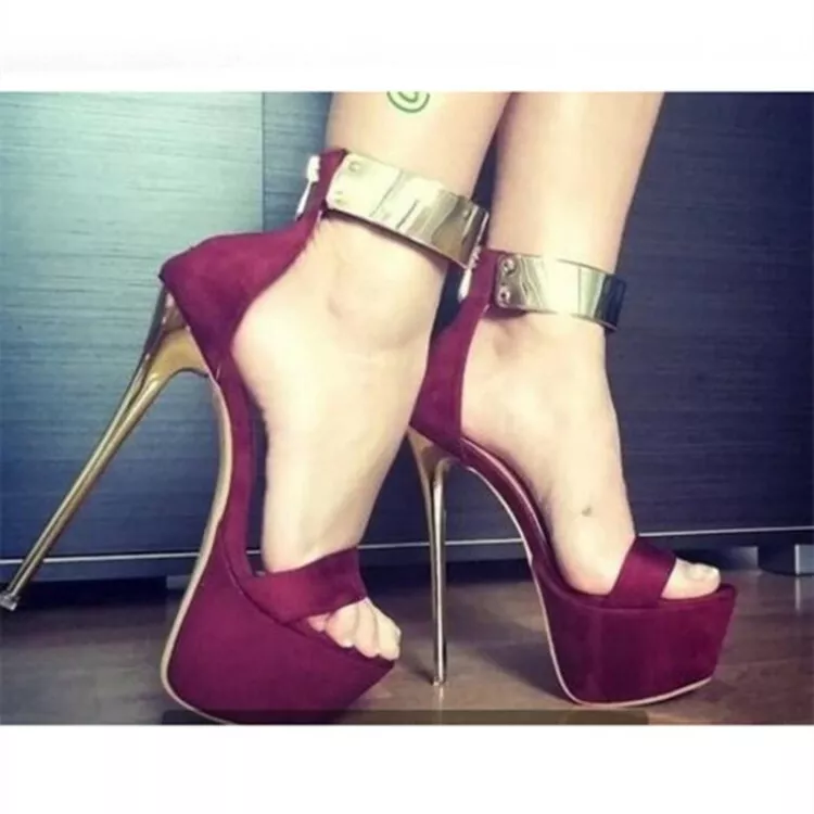 Wine red cheap high heels