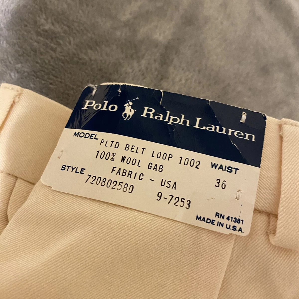 Vintage 80s Polo Ralph Lauren Wool Pants Pleated Unhemmed USA Mens 36 *Desc
