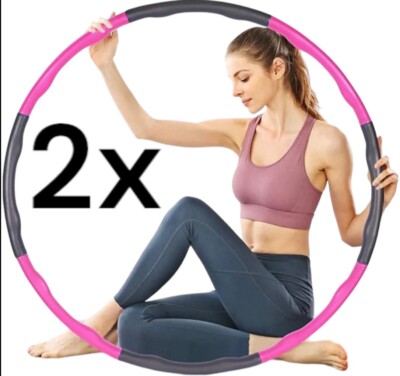 2x HulaHoop Reifen Bauchtrainer FitnessRing Training Massage Schaumstoff 8 Teile