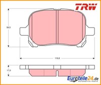 Bremsbelagsatz, Scheibenbremse Trw GDB3152 FüR Toyota Camry