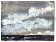 Clouds Rise from Sea 2023 C Peterson * Original Oil Painting * Sky waves Ventura