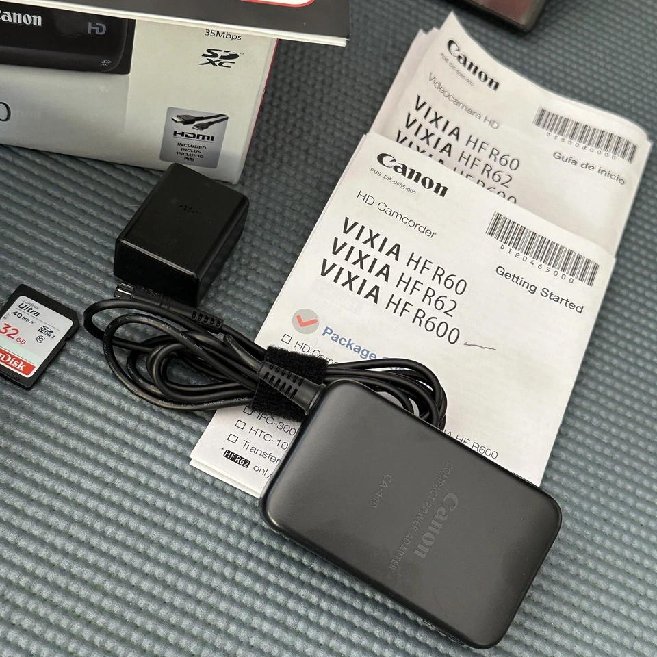 Canon Vixia HF R600 HD Digital Camcorder W/Battery 32GB SD Power Cable USB AS-IS - Image 4 of 4