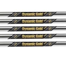 Set of 5 True Temper Dynamic Gold Mid 90 Iron Shafts Steel S300 Stiff .370 Tip