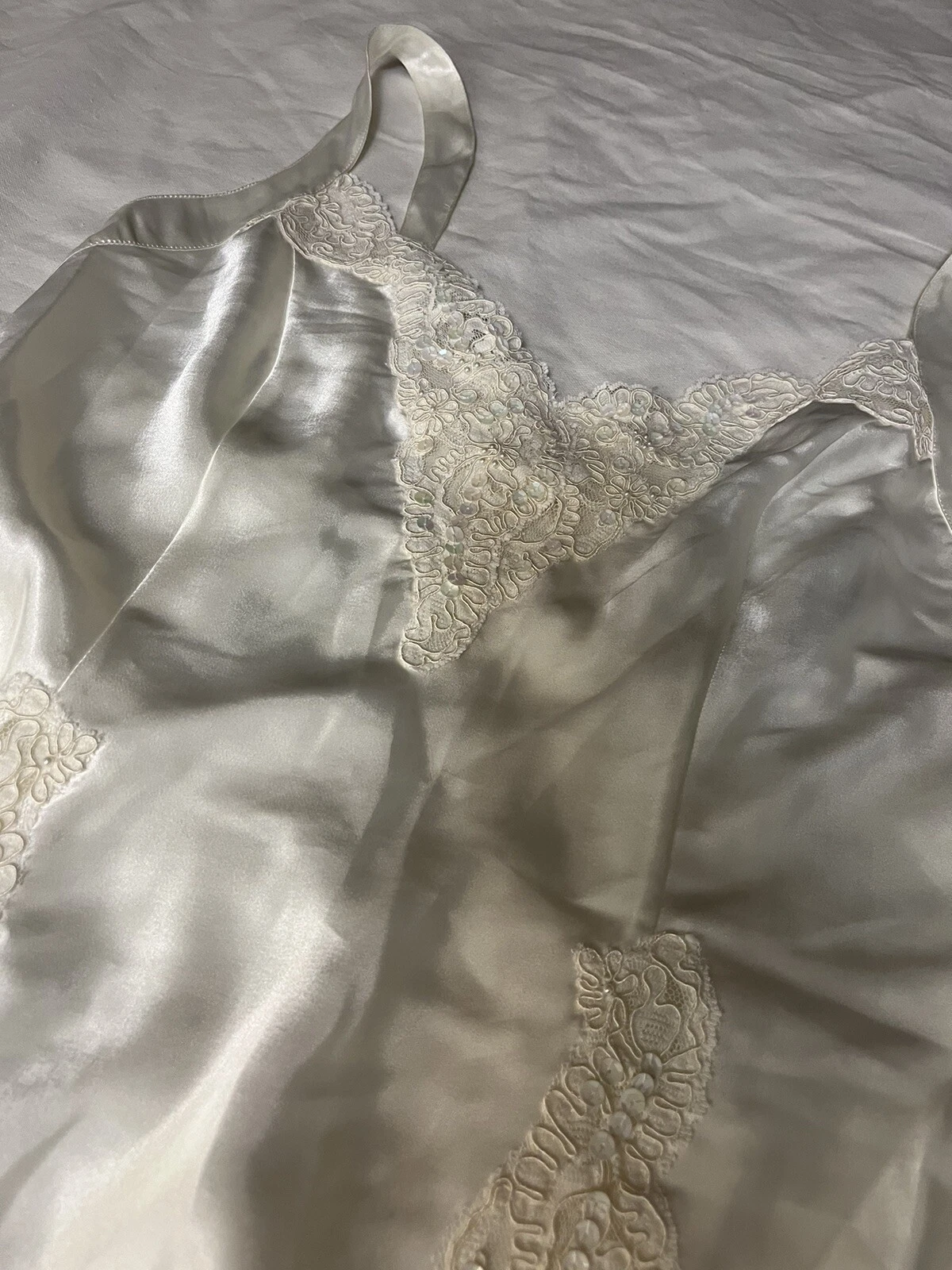 UNDERCOVER Victoria's Secret Abito Slip Perline Paillettes Maglia Off Bianco L