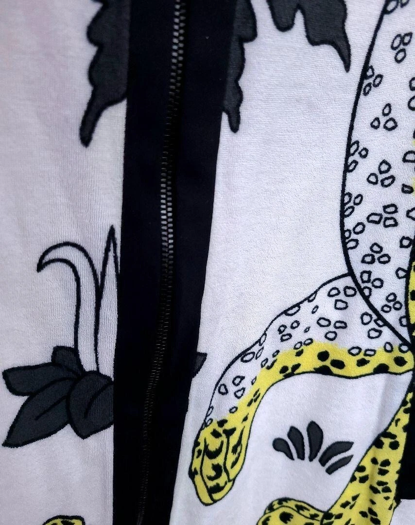 HERMÈS HERMES giacca con cappuccio smanicata animalier stampa leopardata uomo taglia 34 originale