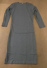 Sylanfia Women's Size Medium Gray Long Sleeve Drawstring Sides Bodycon Dress New