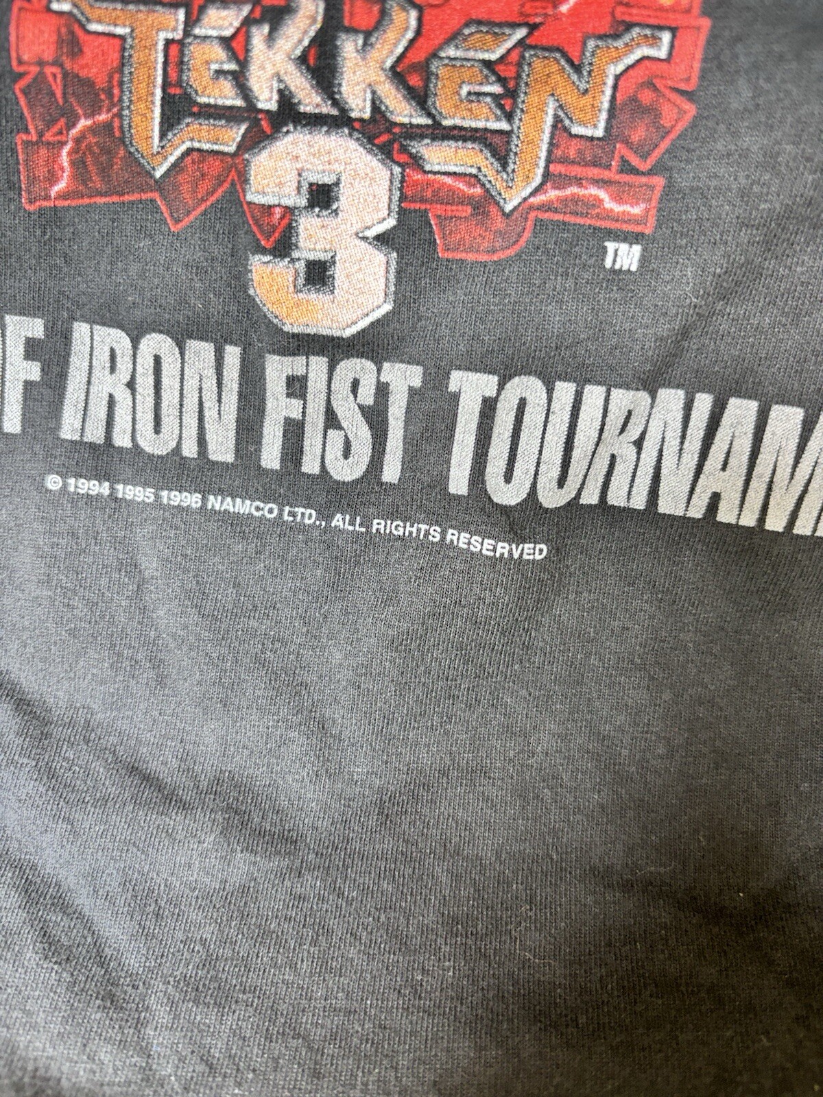 Vintage RARE 1996 NAMCO TEKKEN 3 Promo XL TShirt The King Of Iron Fist