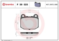 BREMBO P 59 025 Bremsbelagsatz, Scheibenbremse für LOTUS,OPEL,TESLA,VAUXHALL