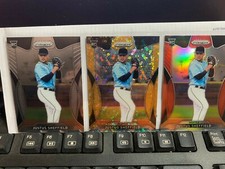 2019 Prizm Justus Sheffield Rookie Gold Donut Circles /150 Red Silver