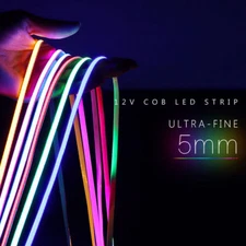 384leds/m LED Strip Light Thin 5mm COB 12V/24V Flexible LED Tape For Car Home