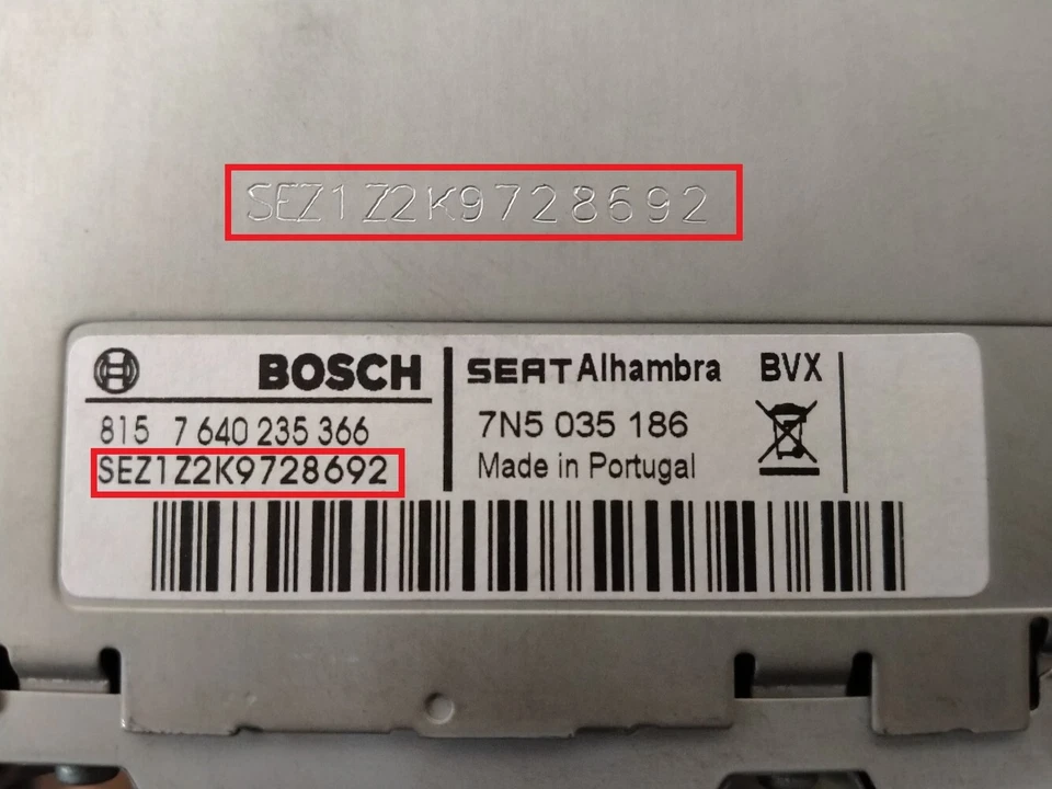 SEAT CODICE per Radio Autoradio decodifica SE 350 RCD Ultra Low BLAUPUNKT BOSCH - Immagine 3 di 4