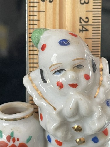 Vintage PORCELAIN Clown Flapper Girl Vase Toothpick Holder Occupied Japan - Picture 8 of 9