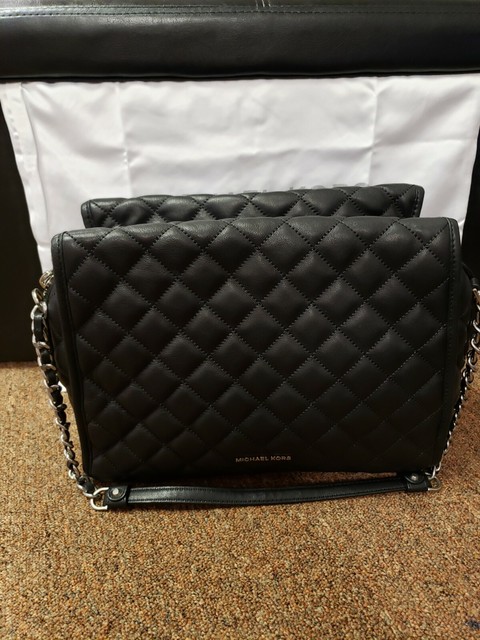 Quilted Leather Satchel Shoulder Tote 