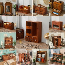 Desktop Organizer Wall Storage Cabinet Cupboard Retro Wooden Shelf Storage Box