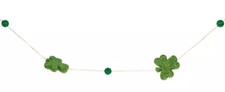 6  Garland Glitter Clovers St. Patrick  s Day Shamrock Glitter Garland