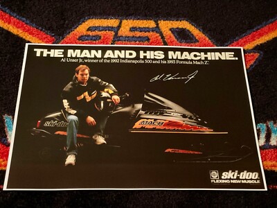    93 SKI-DOO Formula Mach Z Snowmobile Poster vintage sled AL UNSER JR The Man