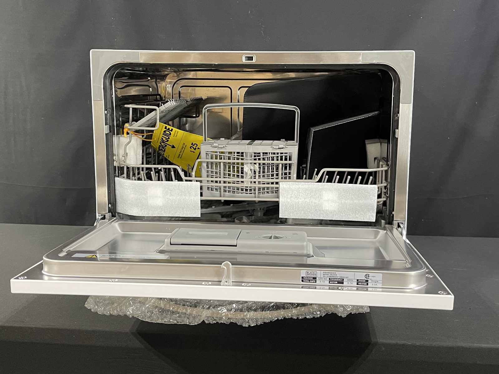 Black + Decker Countertop Dishwasher BCD6W 6 Setting Includes Faucet