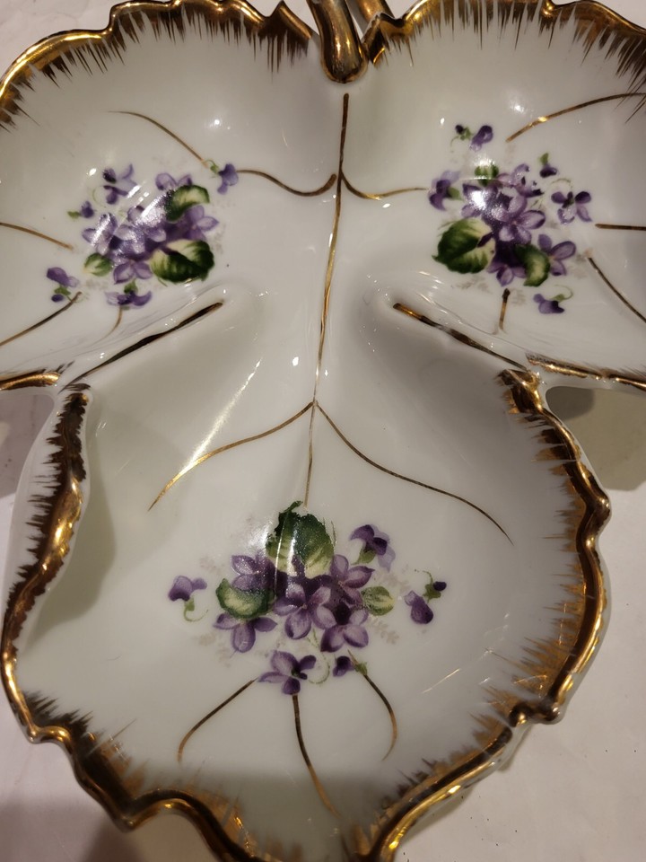 Napco China Vintage Candy Dish Floral With Gold Rim eBay