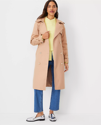 ann taylor twill trench coat