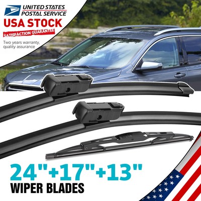 Genuine East Forest 24''+17''+13'' Top-Lock Windshield Wiper Blades -Front & Rear