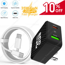 For iPhone 17 16e 15 MacBook Samsung GAN 35W USB-C Fast Charger PD Type-C Cable