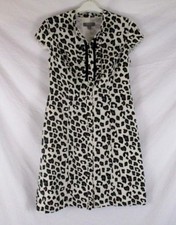 Merona Womens A-Line Shirt Dress Animal Print Cap Sleeve Sz 8 Knee Length CB49P