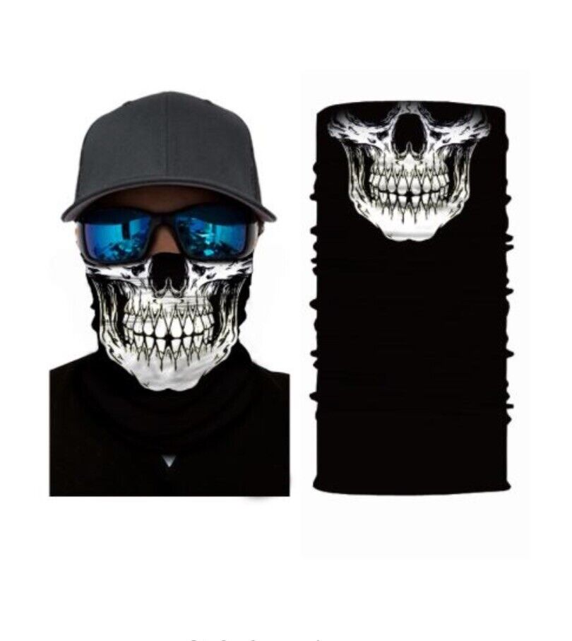 Skull Neck Gaiter Face Mask Head Band Multi-Use Tube Scarf Face Cover  Bandana