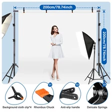 Backdrop Stand Background Stand Kit 6.5 x 6.5 ft for Party & Photo Studio + Case