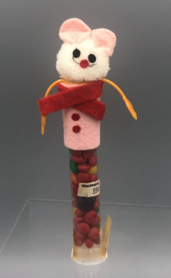 1980s Full FUN FOLKS FINGER PUPPETS Sweet Expression CANDY Container MOUSE
